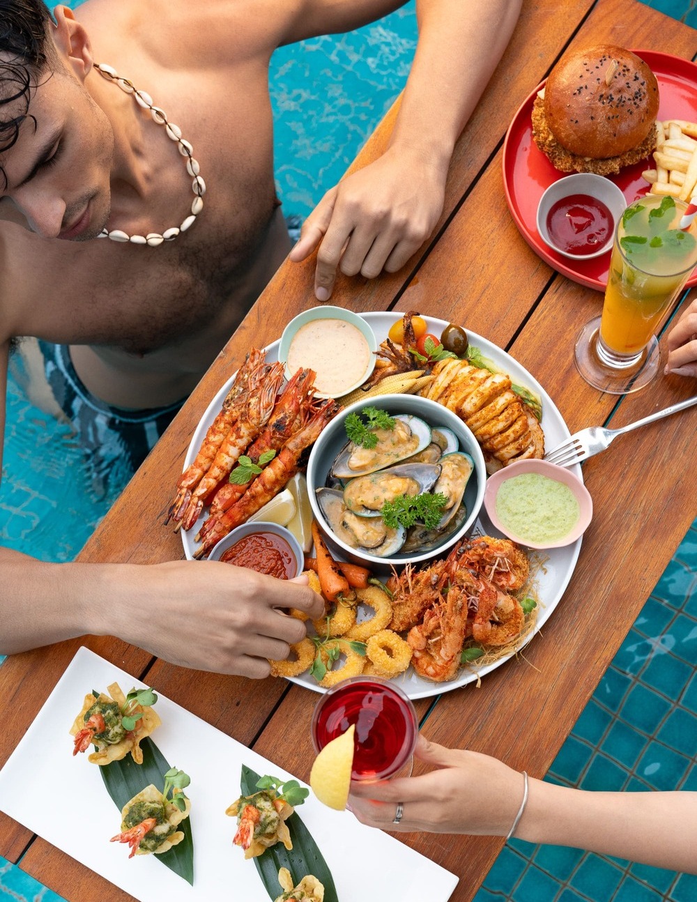 Beach club restaurant cocktails Vietnam