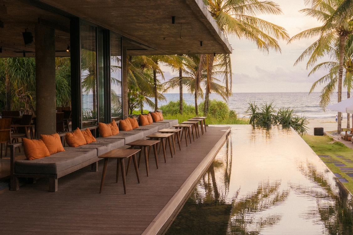 A beachside amenity at Blush Beach Club featuring elegant design and natural beauty