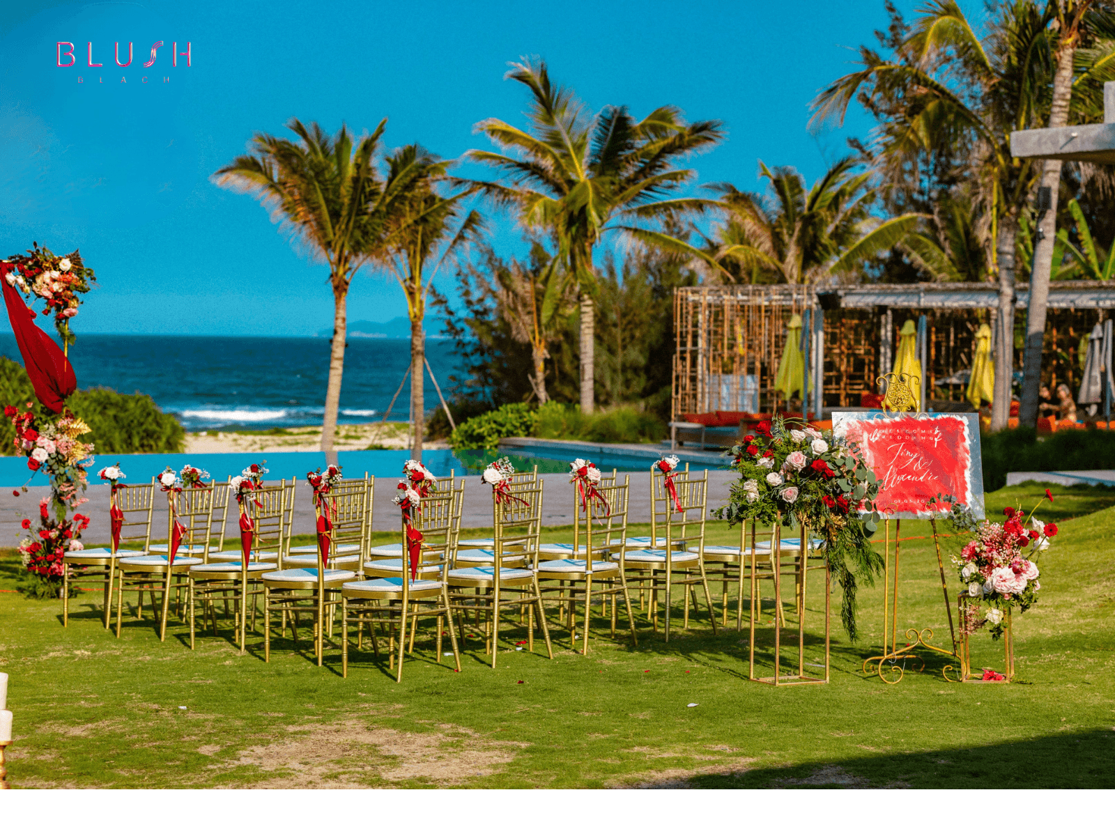 Wedding by the beach at Blush - where love stories come to life
